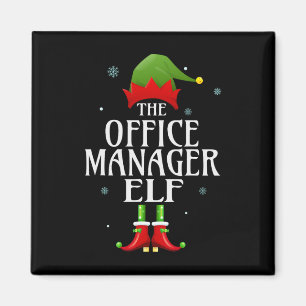 Office Manager Elf Xmas Matching Family Group CHRI Magneet
