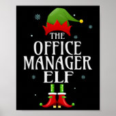 Office Manager Elf Xmas Matching Family Group CHRI Poster (Voorkant)