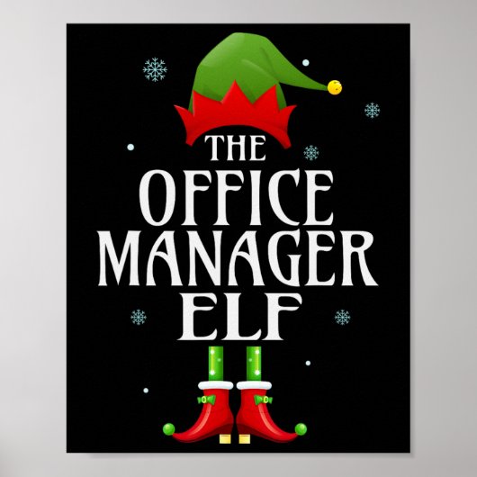 Office Manager Elf Xmas Matching Family Group CHRI Poster (Voorkant)
