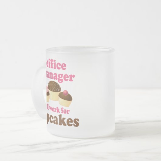 Office Manager (Funny) Gift Matglas Koffiemok (Voorkant links)