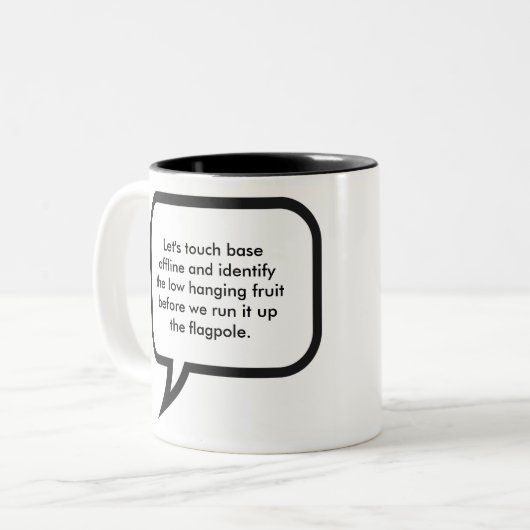 Office Manager Jargon Tweekleurige Koffiemok (Voorkant links)