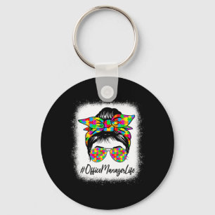 Office Manager Messy Bun Ondersteuning Autisme Awa Sleutelhanger