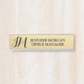 Office Manager monogrammed initialen name tag Deurbordje (Voorkant)