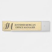 Office Manager monogrammed initialen name tag Deurbordje (Voorkant)