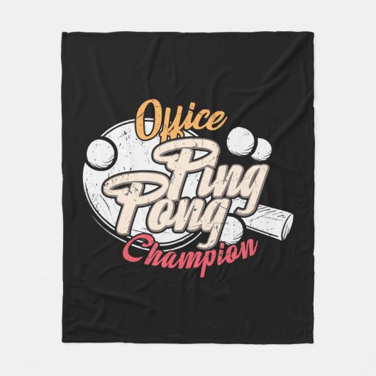 Office Ping Pong Champion Fleece Deken (Voorkant)