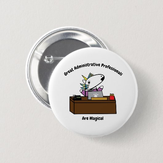 Office Professional Unicorn Personaliseren Ronde Button 5,7 Cm (Voorkant /achterkant)