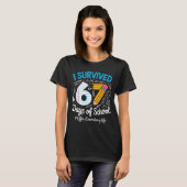 Office Secretary Survived 67 Days Of School Humor  T-shirt (Voorkant volledig)