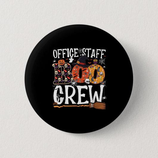 Office Staff Boo Crew Funny Halloween Matching Cos Ronde Button 5,7 Cm (Voorkant)