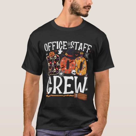 Office Staff Boo Crew Funny Halloween Matching Cos T-shirt (Voorkant)