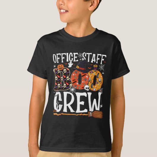 Office Staff Boo Crew Funny Halloween Matching Cos T-shirt (Voorkant)