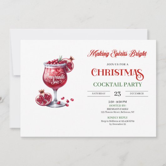Office style printable festive cocktails party  kaart (Voorkant)