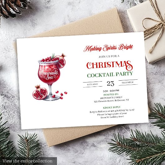 Office style printable festive cocktails party  kaart