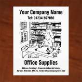 Office Supplies Cartoon Design Flyer
