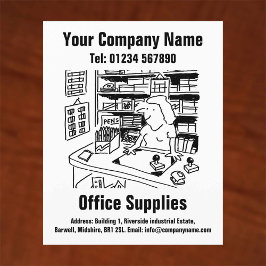 Office Supplies Cartoon Design Flyer