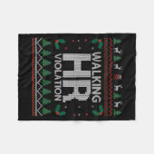 Office Ugly Christmas Funny Walking Hr Violation W Fleece Deken (Voorkant (Horizontaal))