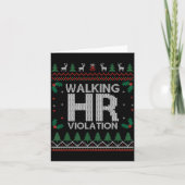 Office Ugly Christmas Funny Walking Hr Violation W Kaart (Voorkant)