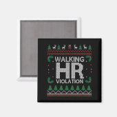 Office Ugly Christmas Funny Walking Hr Violation W Magneet (Voorkant / Achterkant)