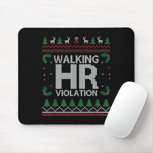 Office Ugly Christmas Funny Walking Hr Violation W Muismat (Met muis)