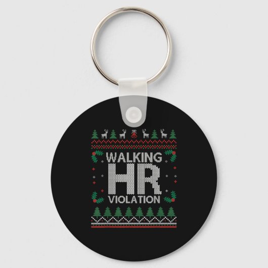 Office Ugly Christmas Funny Walking Hr Violation W Sleutelhanger (Voorkant)