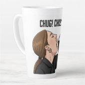 Office Woman Chugging Coffee From Pot Humor Latte Mok (Linkerhoek)