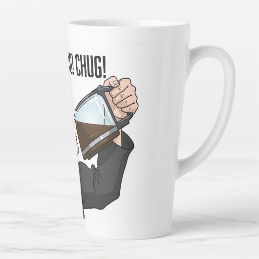 Office Woman Chugging Coffee From Pot Humor Latte Mok (Rechts)