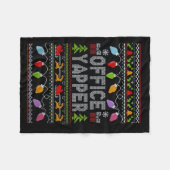 Office Yapper Ugly Sweater Christmas  Fleece Deken (Voorkant (Horizontaal))