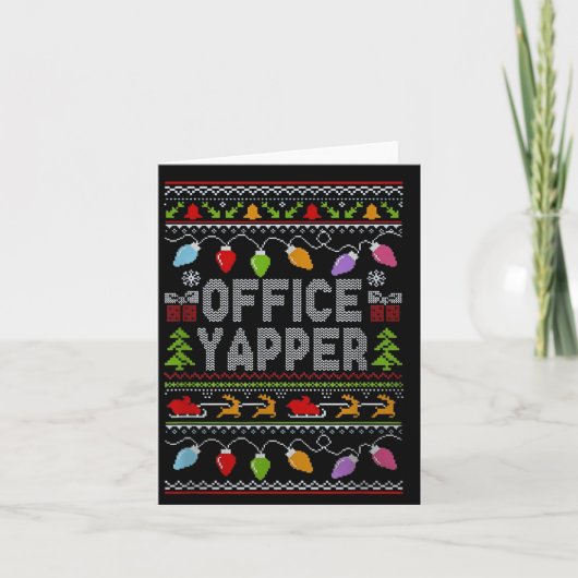 Office Yapper Ugly Sweater Christmas  Kaart (Voorkant)