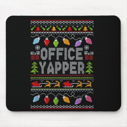 Office Yapper Ugly Sweater Christmas  Muismat (Voorkant)