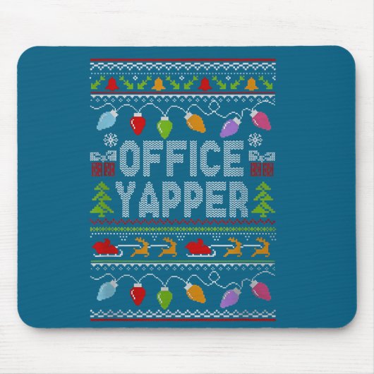 Office Yapper Ugly Sweater Christmas  Muismat (Voorkant)
