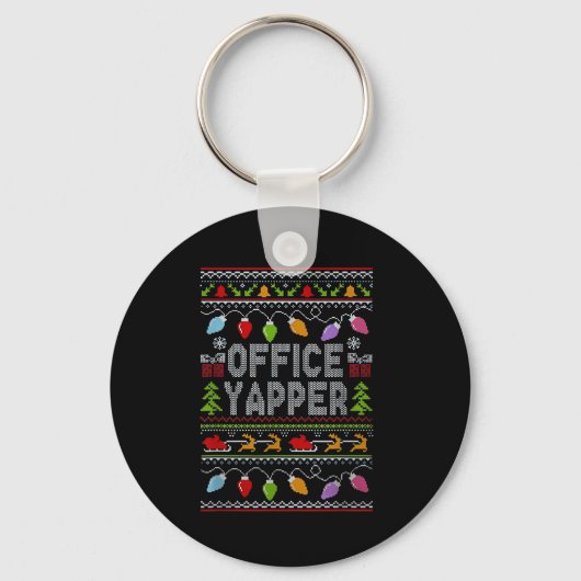 Office Yapper Ugly Sweater Christmas Sleutelhanger (Voorkant)