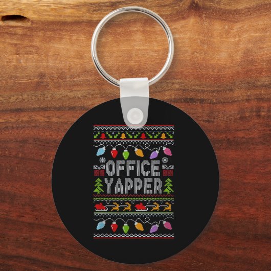 Office Yapper Ugly Sweater Christmas  Sleutelhanger (Voorkant)