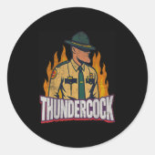 Officer Sergeant Cius Thunder Bodycam Funny Meme Ronde Sticker (Voorkant)