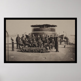 Officers op het dek van de USS-monitor 1861 Poster
