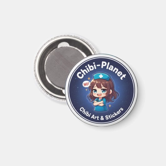 Official Chibi-Planet logo: sassy nursing magnet (Voorkant / Achterkant)