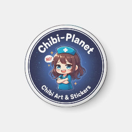 Official Chibi-Planet logo: sassy nursing magnet