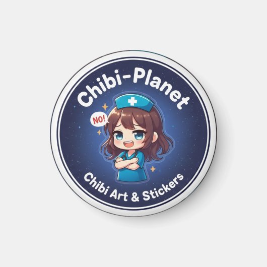 Official Chibi-Planet logo: sassy nursing magnet (Voorkant)