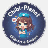 Official Chibi-Planet Logo:  Sassy Nursing Sticker (Voorkant)