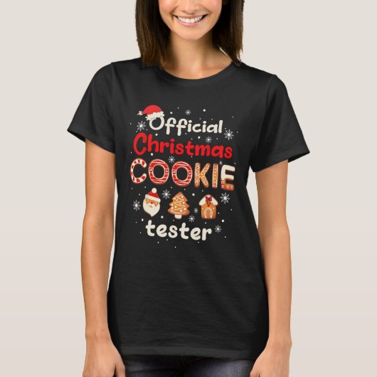 Official Christmas Cookie Tester Taster King Crew T-shirt (Voorkant)