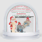 Official Christmas Nice List Certificate Photo Sneeuwbol (Voorkant)