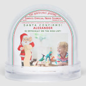 Official Christmas Nice List Certificate Photo Sneeuwbol (Achterkant)