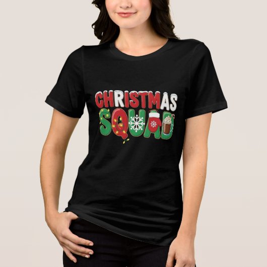 Official Christmas Squad Member | Funny Festive Ty Tri-Blend Shirt (Voorkant)