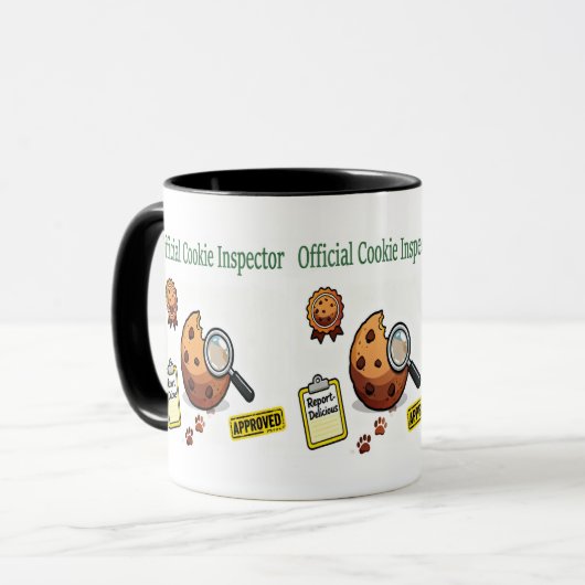 Official Cookie Inspector Mug – Funny Coffee Cup  Mok (Voorkant links)