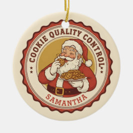 Official Cookie Quality Control Funny Christmas Keramisch Ornament
