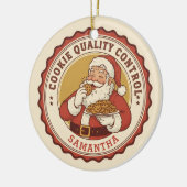 Official Cookie Quality Control Funny Christmas Keramisch Ornament (Links)