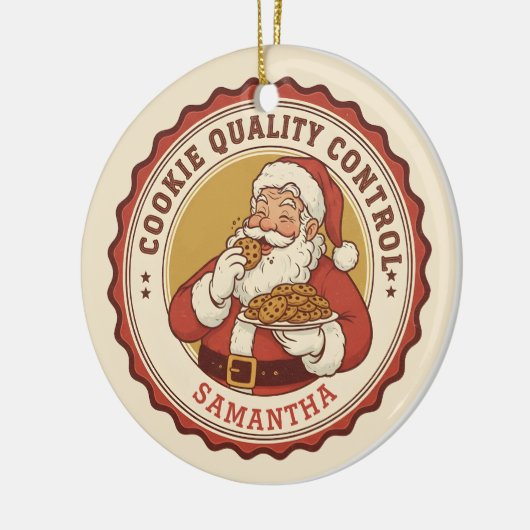 Official Cookie Quality Control Funny Christmas Keramisch Ornament (Links)