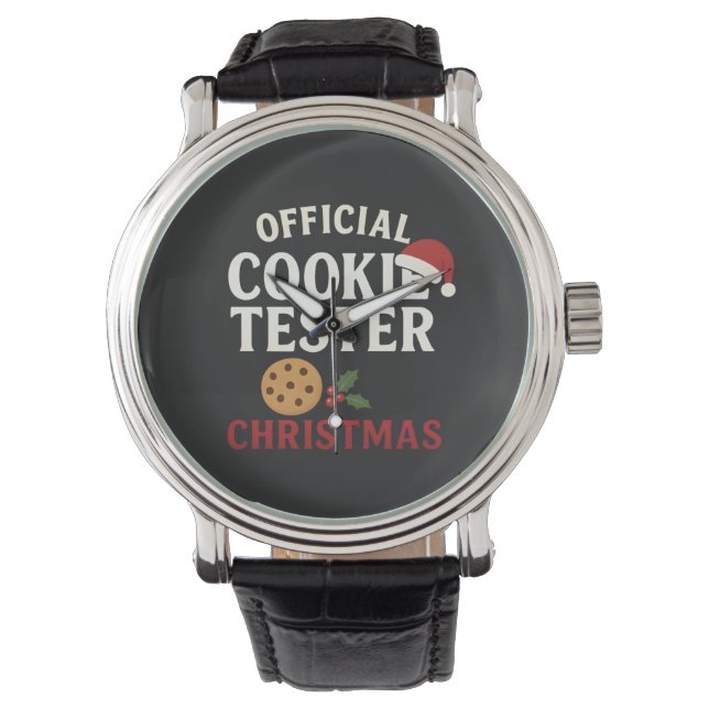 Official Cookie Tester Christmas Tee Horloge (Voorkant)