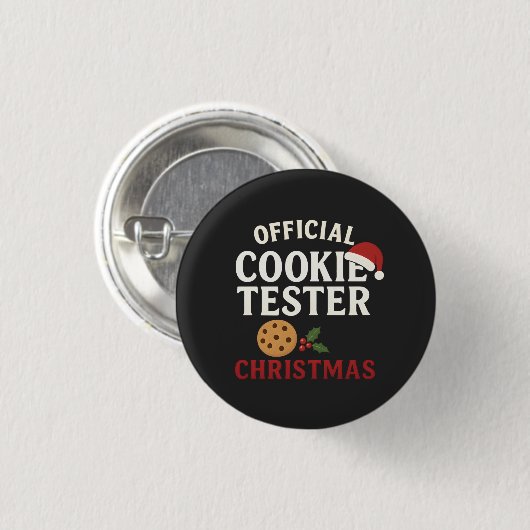 Official Cookie Tester Christmas Tee Ronde Button 3,2 Cm (Voorkant /achterkant)
