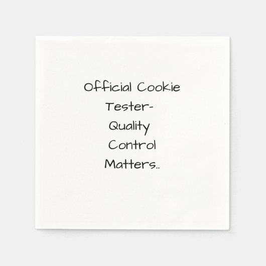 Official Cookie Tester- Quality Control Matters  Servet (Voorkant)