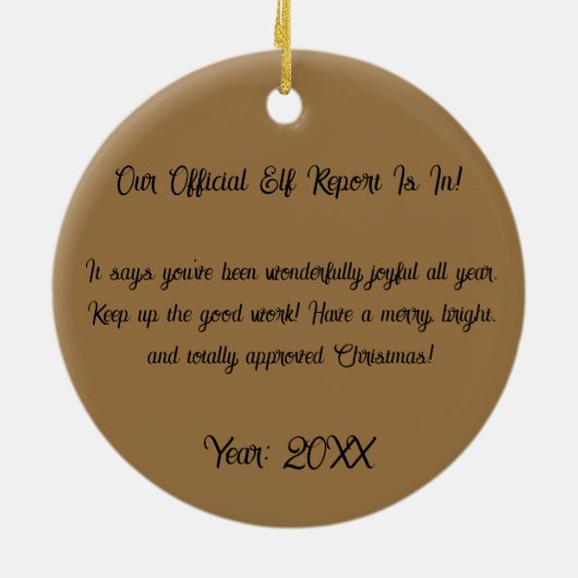  Official Elf Report  Keramisch Ornament (Achterkant)