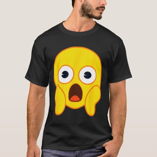 Official Emoji Fear Scream Yellow Smile Face Hallo T-shirt (Voorkant)